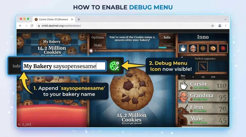 Enable debug menu