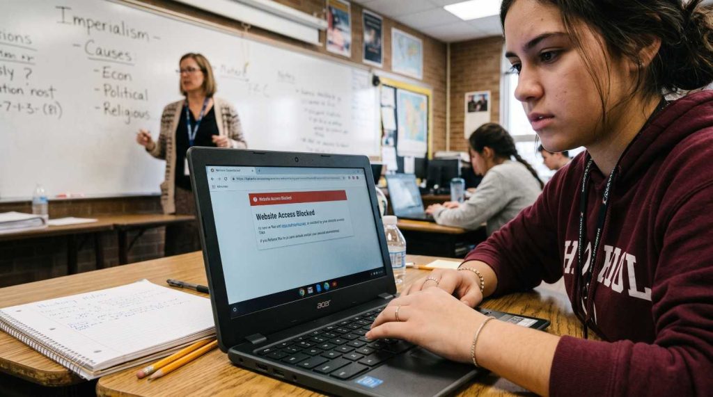 School chromebook blocked